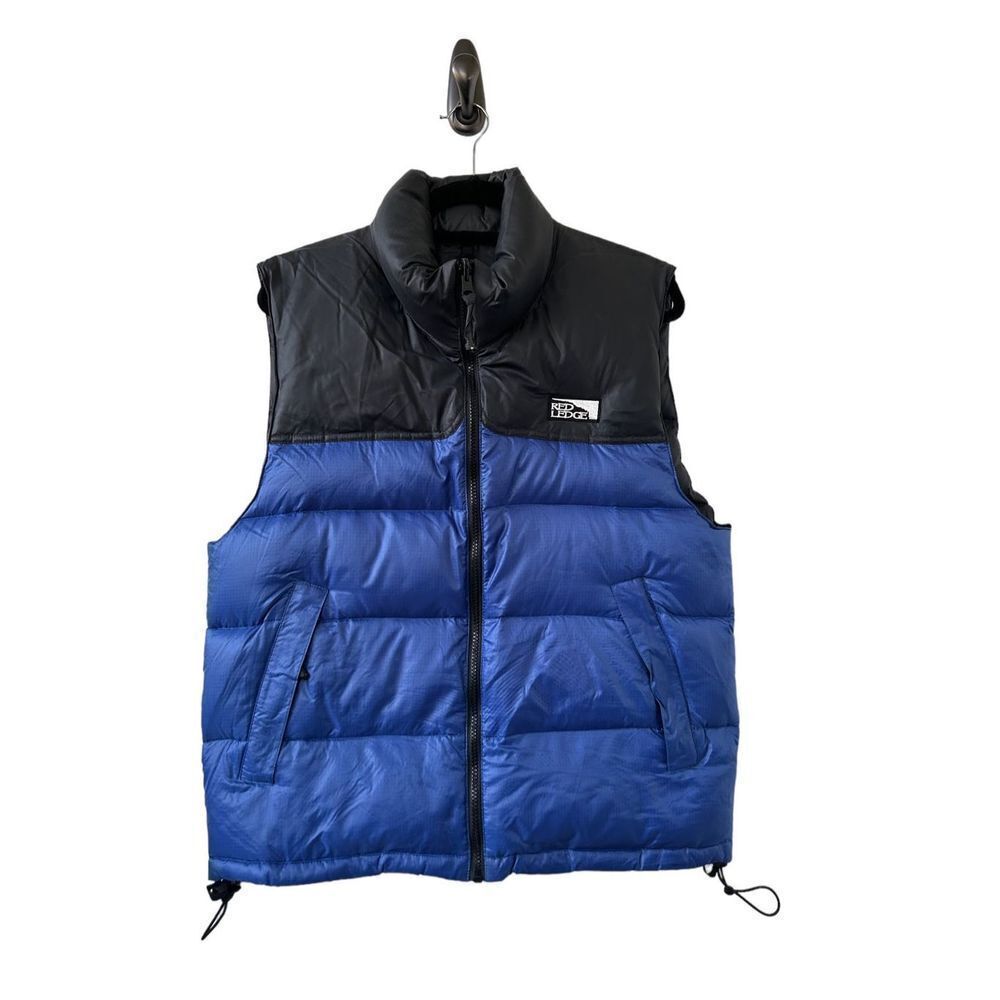 Red Ledge Down Filled Puffer Vest Mens Blue & Black Small